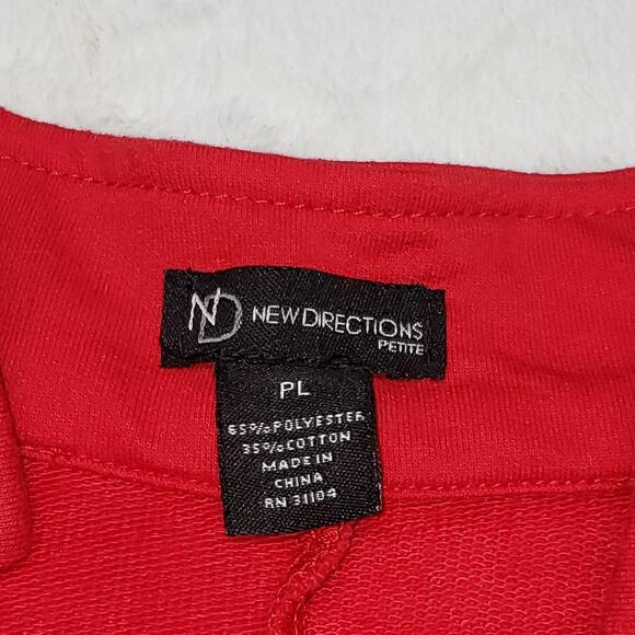 New Directions Vtg Women’s PL Jacket Red Full Zip Ruched Sleeve Lightweight - Picture 3 of 7